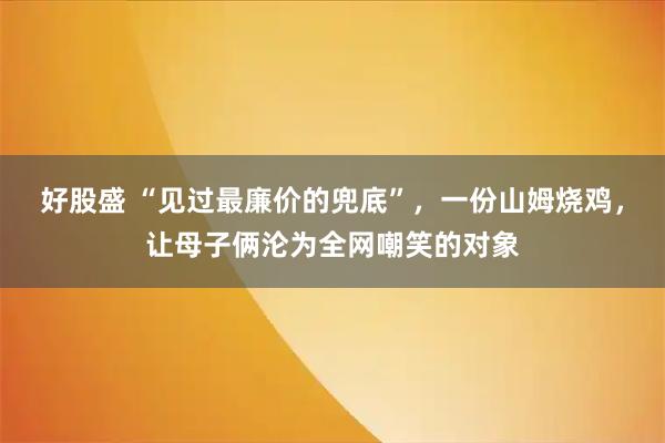 好股盛 “见过最廉价的兜底”,一份山姆烧鸡,让母子俩沦为全网嘲笑的对象
